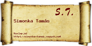 Simonka Tamás névjegykártya